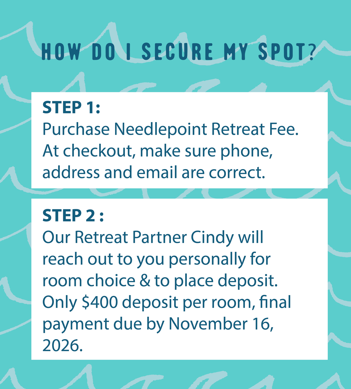 Needleworx Needlepoint Retreat Fee  |   Turks + Caicos JAN 21-24, 2027
